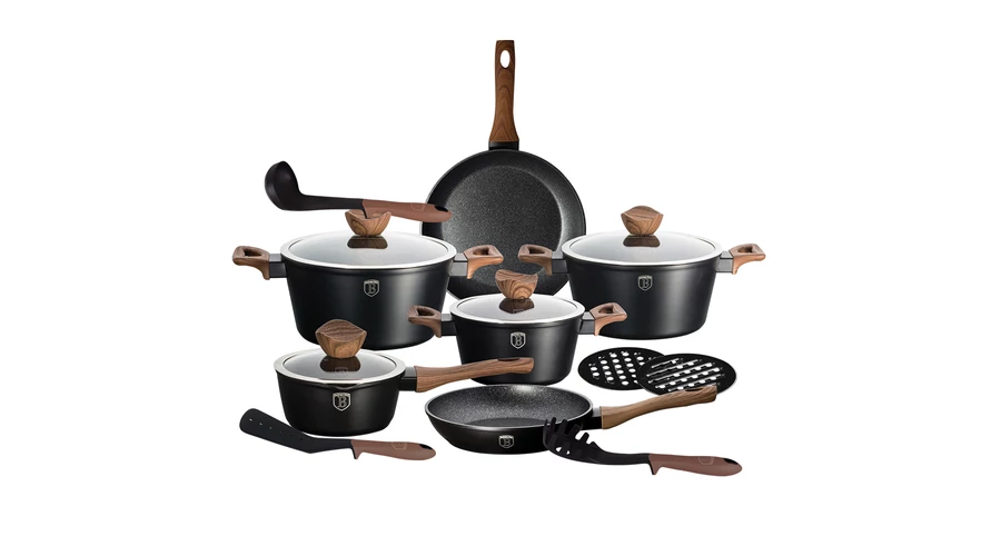 Berlinger Haus Ebony Rosewood Line 15 r�szes ed�nyk�szlet gr�nit-m�rv�ny bevonattal,r�zsafa mint�zat